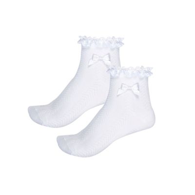 Girls white frilly socks multipack